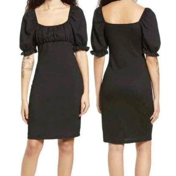 Vero Moda VMNINA Black Textured Dress Puff Sleeve Milkmaid Top Black Size S NWT - Picture 1 of 9